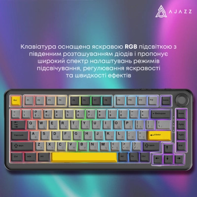 Клавіатура Ajazz AK820 MAX Magnetic Switch RGB USB Black (AK820MAX-WM-BGY) Вінниця - фото 9