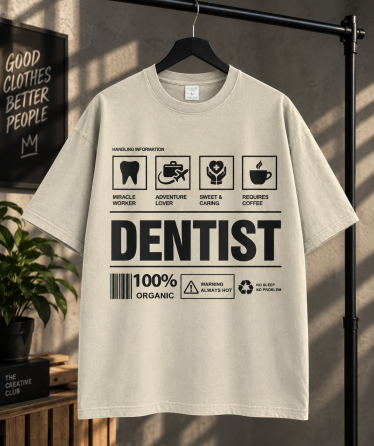 Футболка оверсайз Dentist з принтом для стоматолога XXL, Темно-синій Чернівці