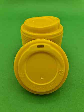 Кришка під стакан паперовий Ф90 (гар) жовта Маестро (50 шт) Харків