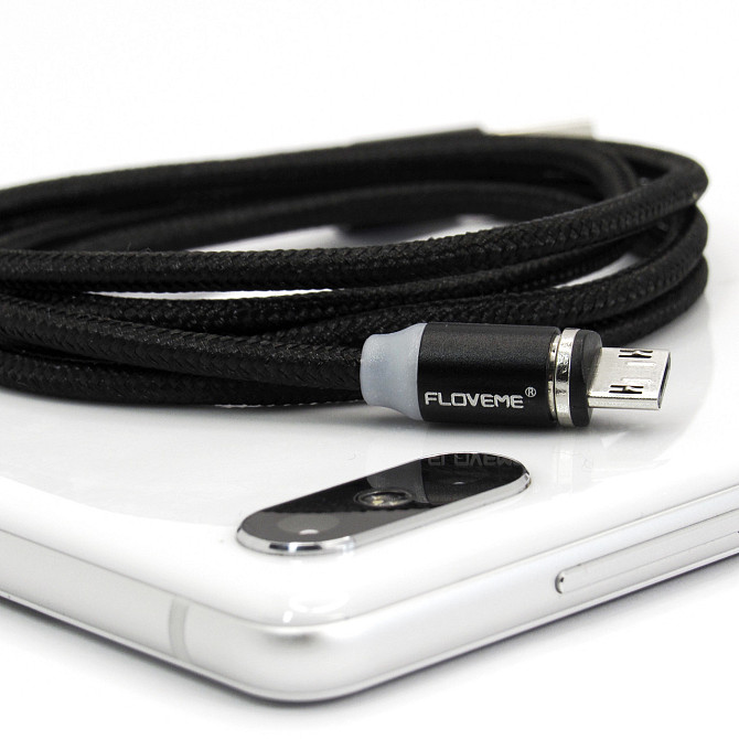 Магнітний MicroUsb кабель Floveme 1 м Black Київ - фото 4