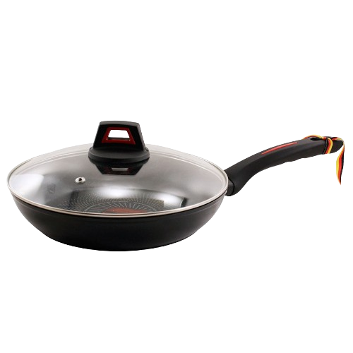 Сковорідка d28см/h5,5см скляна кришка з індикатором нагріву алюміній QD-FT - 0328 - L Interos Житомир - изображение 1