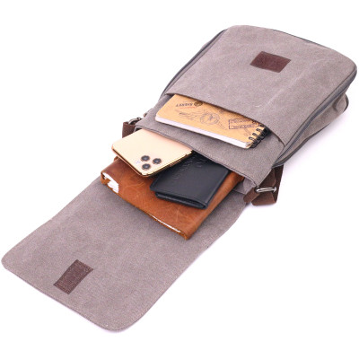 Сумка Vintage Чоловіча з текстилю Сіра (21266) Вінниця - фото 9