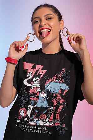 Футболка аниме Харуко Харухара Хеавй Аниме оверсайз (S/M/L) Черний AnimeJ0032 Днепр