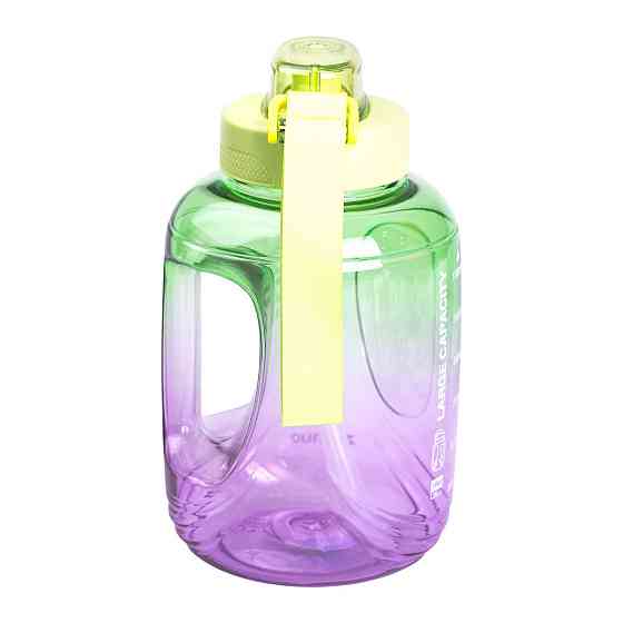 Yiwu Пляшка для води спортивна 1.6 л пластикова з трубочкою з ремінцем 22 см Зелена HP-14-35GR Коломыя