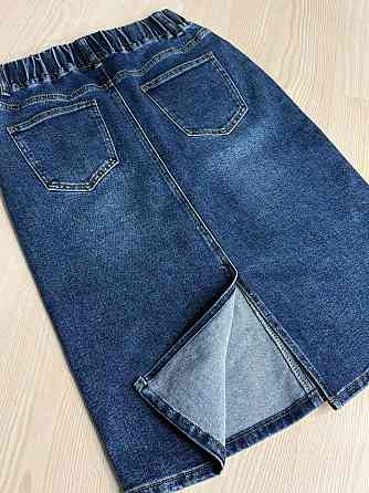 Юбка женская джинсовая Vanver 8006 на резинке со шнурком миди синяя, синий, З2, 32, 86 см, 107 см Киев