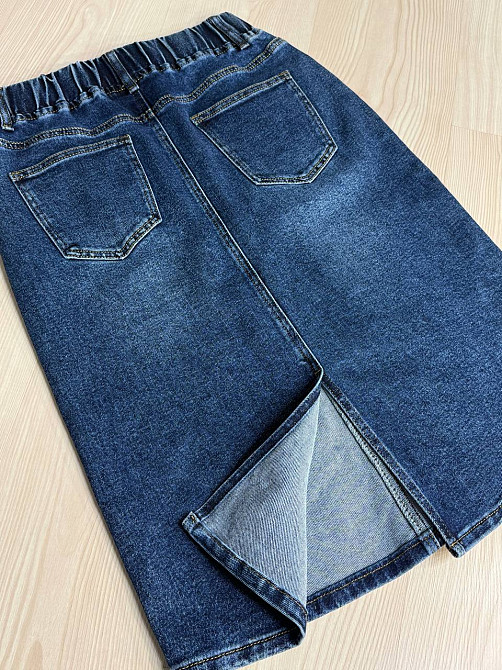 Юбка женская джинсовая Vanver 8006 на резинке со шнурком миди синяя, синий, З2, 32, 86 см, 107 см Киев - изображение 6