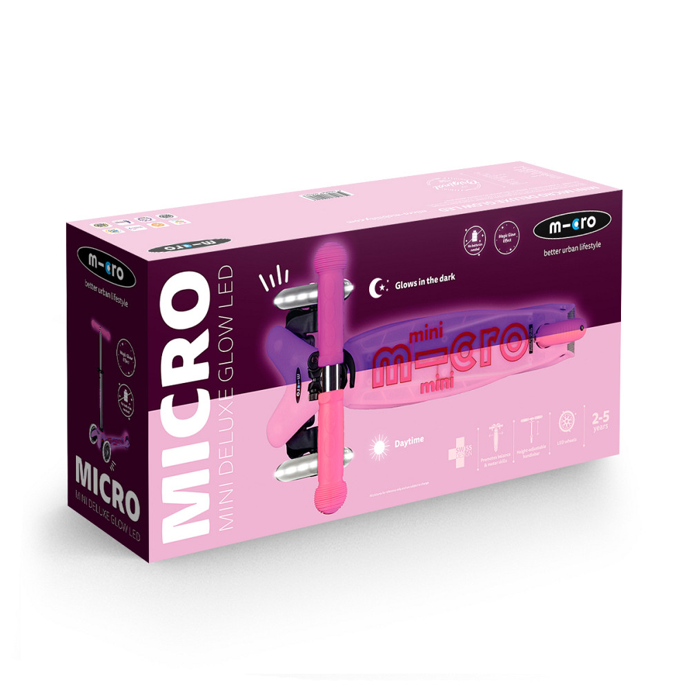 Самокат Micro серії Mini Deluxe Glow LED – Морозний рожевий Дніпро - фото 3
