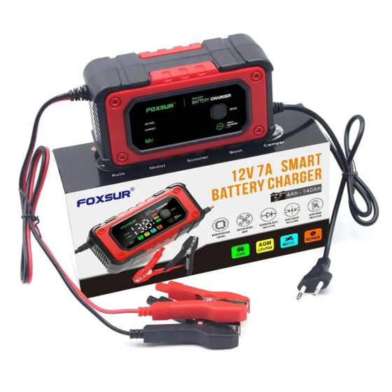 Зарядний пристрій Foxsur 12V-8A/24V4A 12V-7A для автомобільного акумулятора Київ
