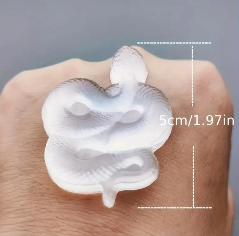 Фигурка змеи из натурального селенита, символ года 2025, змея из камня 5 см, талисман удачи и богатс Киев - изображение 3