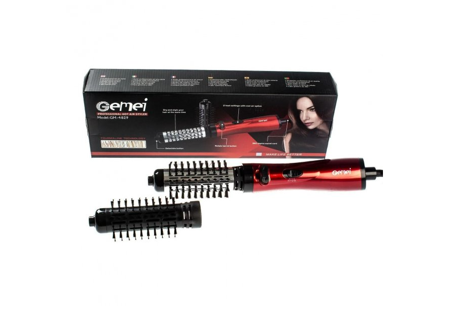 Фен-щітка Gemei GM 4829 / Стайлер / Фен для волосся Дніпро - фото 2