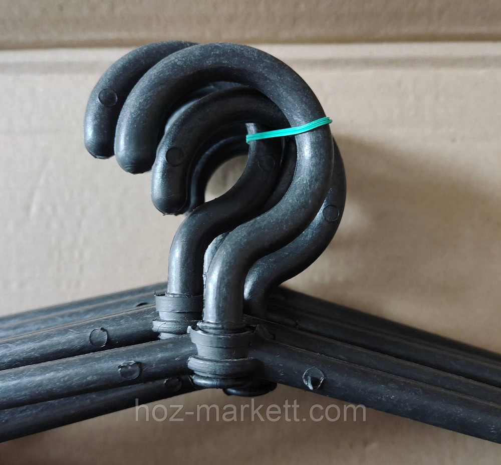 Вішалки плічка тремпель пластиковий з поворотним гачком потовщений чорний 40 см 10 шт уп Харків - фото 3