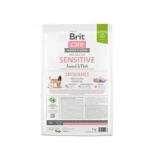 Корм сухий Brit Care Dog Sustainable Sensitive для собак з чутливим травленням з рибою та комахами 3 кг Киев