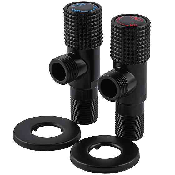 !! Набір кранів кутових кераміка SOLOMON EXCLUSIVE 1/2| X1/2| 9889 BB (BLACK/BLACK) (комплект2шт.) Київ
