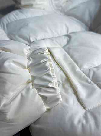 Куртка женская Haiziyuan 2603 оверсайз пуффер с воротником-стойкой молочная, молочний, L Киев