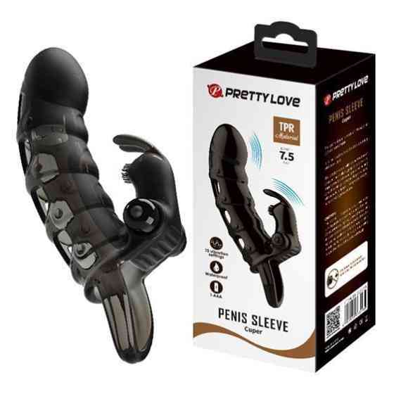 Насадка на член - Pretty Love Cuper Vibrating Penis Sleeve Black Sex Aura Київ