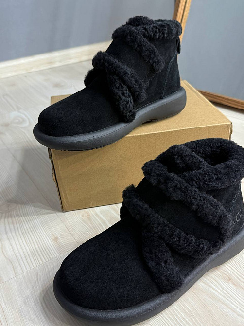 Ботинки женские Hengji 13-1 угги замшевые на меху с опушкой черные, 40, 25 см Киев - изображение 4