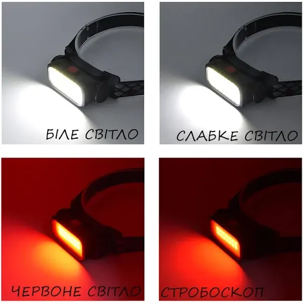 Налобний ліхтар BL-008 Bailong з COB діодом, білим і червоним світлом, 2 режими, до 2 годин роботи Одеса - фото 19