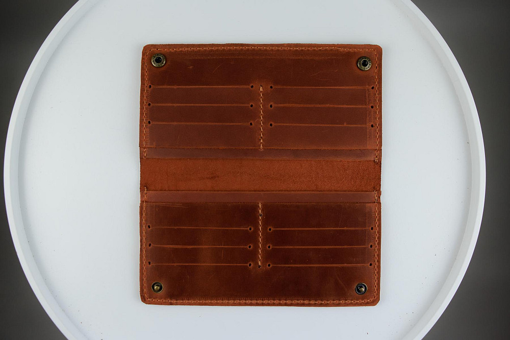 Чоловіче портмоне із натуральної шкіри Crazy Horse тиснення крокодил SH008 (Світло-коричневий) Суми - фото 5