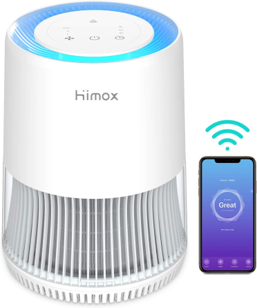 Очиститель воздуха HIMOX H06 с HEPA H13, активированным углем, датчиком качества воздуха и управлением через приложение Киев