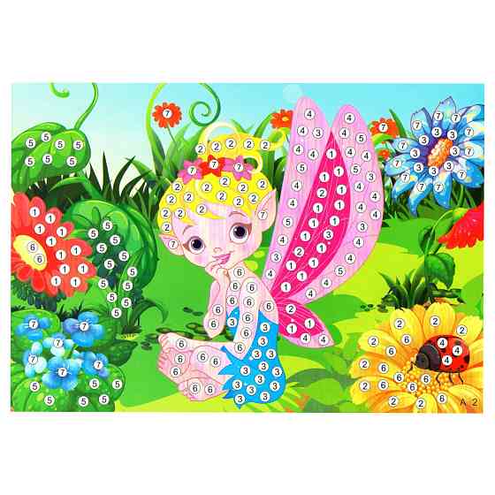 Дитяча мозаїка за номерами "Фея" 13-127-5 різнокольорові камінчики Вінниця