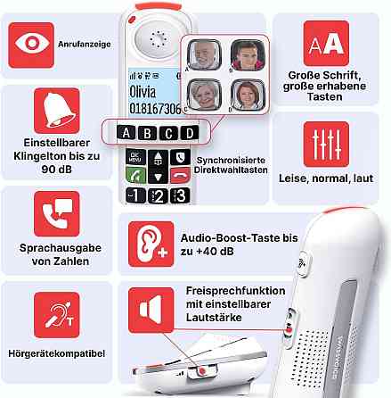 Радиотелефон SWISSVOICE Xtra 2355 DECT с автоответчиком большими кнопками и усилением звука белый Киев