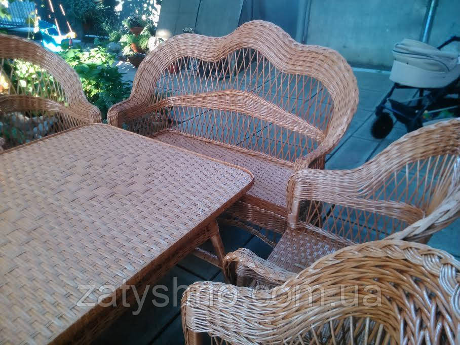 Комплект плетеной мебели из лозы стол и диваны Киев - изображение 6