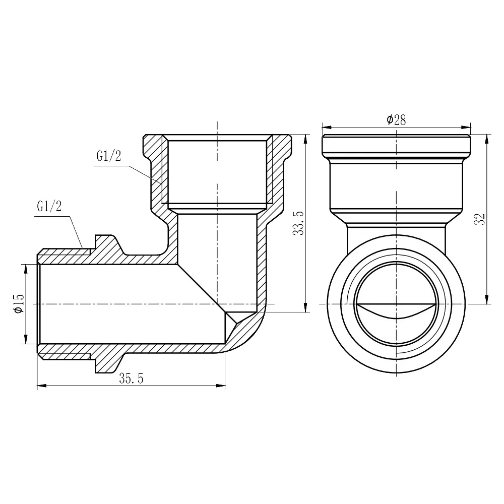 Куточок Thermo Alliance Forte 1/2" ВН хром SF372H15 Київ - фото 2