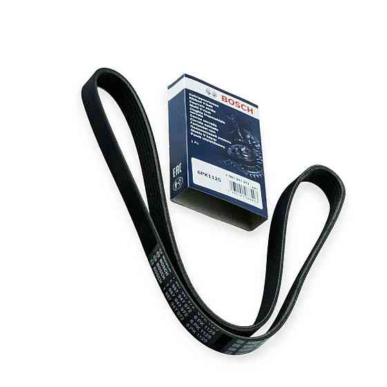 Ремень генератора 2110, 2111, 2112, 2170, 2171, 2172 (16 кл) с ГУР и кондиционером, ручейковый (6PK1125) BOSCH Мукачево