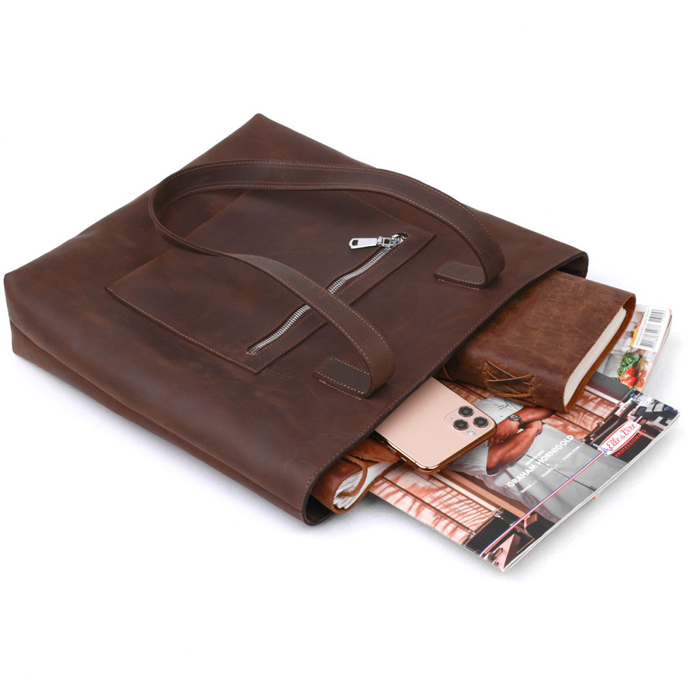 Винтажная женская сумка-шоппер Коричневый (SHVIGEL) Киев - изображение 10