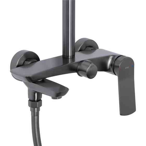 Душевая система из латуни Qtap Slavonice на три потребителя (с изливом) QTSLA111GMB45910 Gunmetal Black Харьков