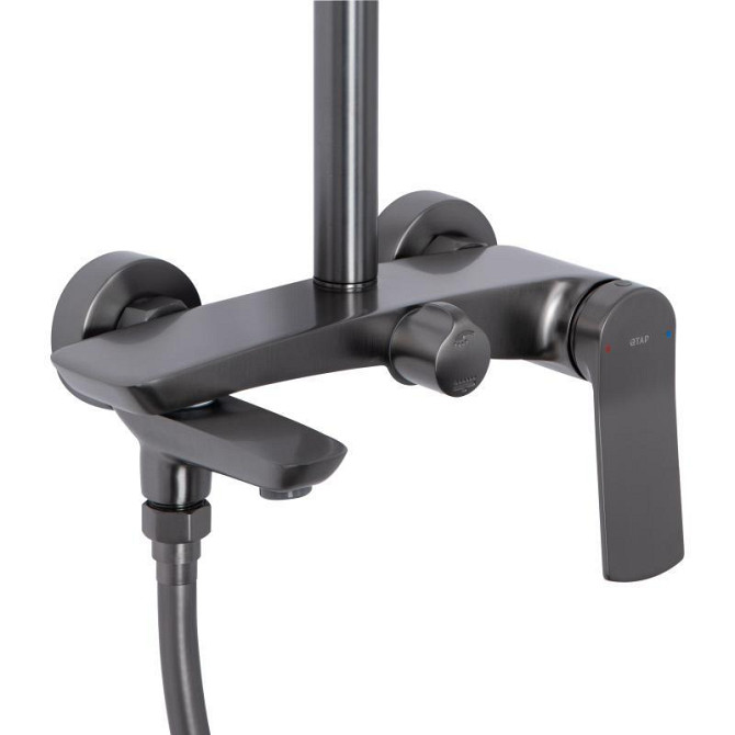 Душевая система из латуни Qtap Slavonice на три потребителя (с изливом) QTSLA111GMB45910 Gunmetal Black Харьков - изображение 3