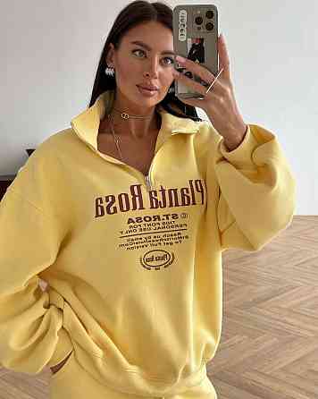 Женский яркий прогулочный костюм двойка: кофта и штаны двунитка + накатка Одесса