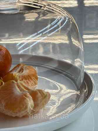 Тарілка з кришкою для зберігання  «White kitchen» 20*14,5 см кераміка + скло 8030-321 Київ