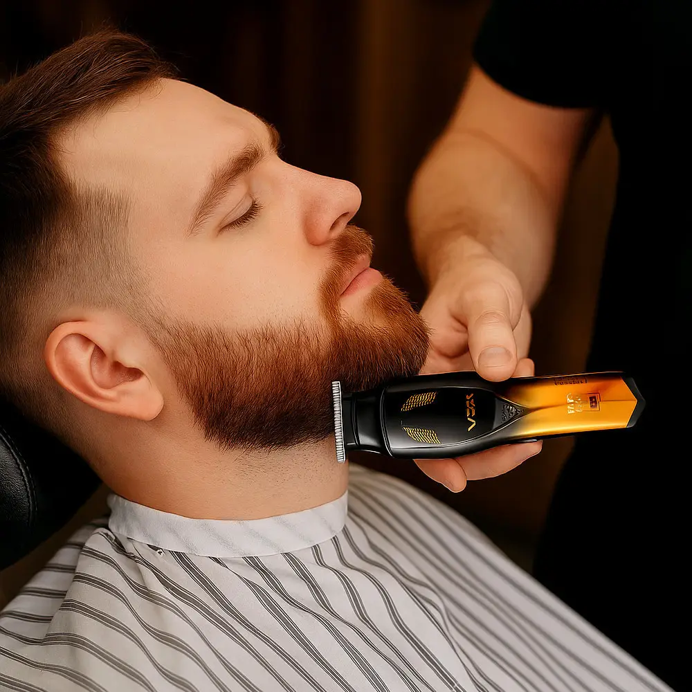 Беспроводной триммер-машинка для стрижки волос VGR V-187 (4 насадки) Золотистый Киев - изображение 3