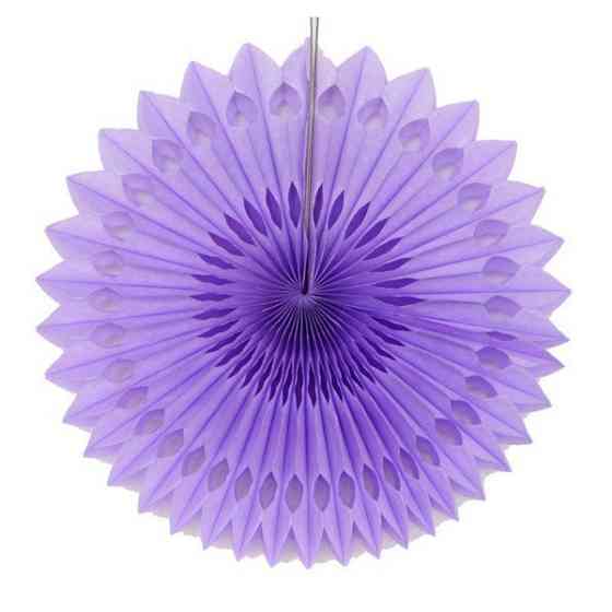 Бумажный веер декоративный 20 см сиреневый Киев