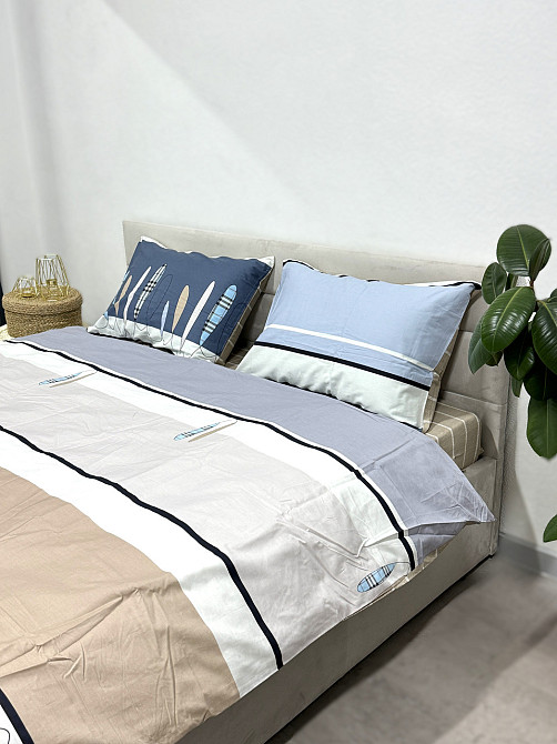 Ecotton Комплект постільної білизни Ecotton двоспальний 180х215 см кремово-синій (21212А/В) Коломия - фото 4