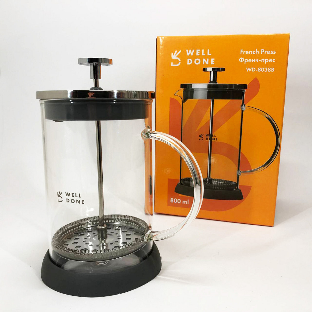 Заварник прозорий Well, Френч-прес з якісного матеріалу, Чайники для заварки, Домашній френч-прес MY-20 Івано-Франківськ - фото 2