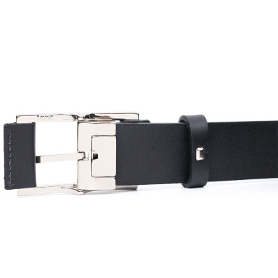 Ремень Grande Pelle Брючный кожаный с квадратной пряжкой Черный (11679) Винница - изображение 8