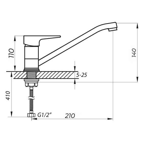 Смеситель для кухни Zerix SOP4-A 045 (ZX3057) Киев