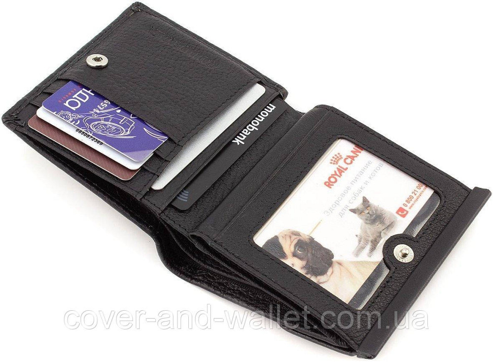 Маленький женский бумажник из натуральной кожи бордового цвета ST 209 Черный Киев - изображение 4