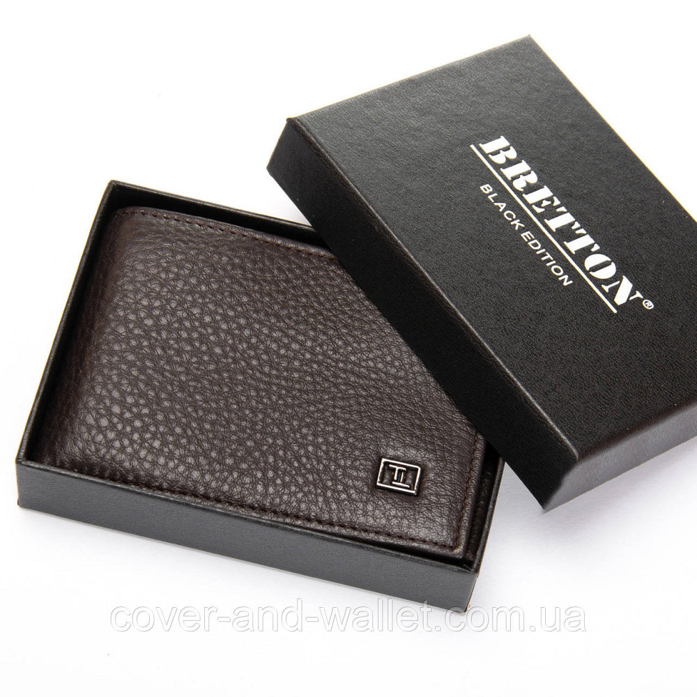 Компактный мужской кошелек с зажимом без монетницы коричневого цвета Bretton Киев - изображение 7