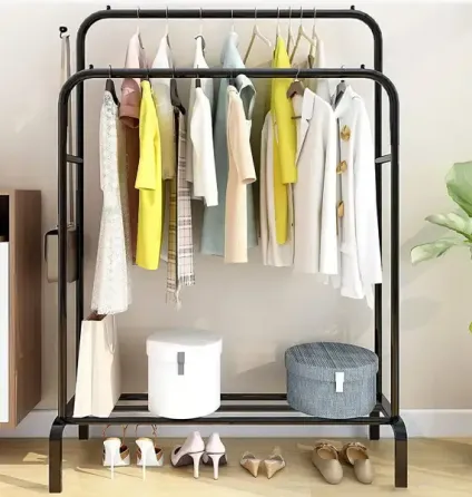 Двойная стойка для одежды черного цвета Double floor Hanger Коломия