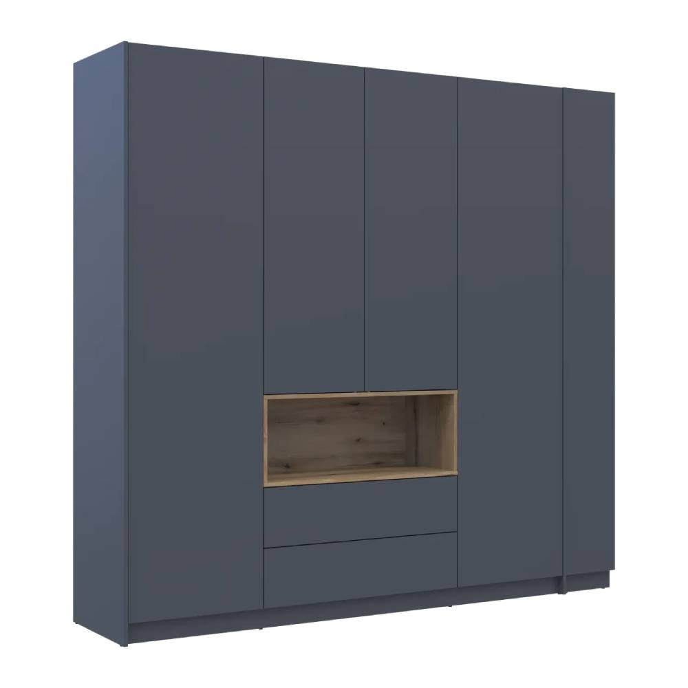 Шафа для одягу з нішою та етажеркою Doros Дейл Графіт/Дуб Евок 4 ДСП 234х52х220 DRS-011727 (44900339) Дніпро - фото 3