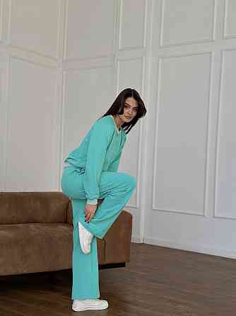 Жіночий спортивний костюм із широкими штанами Бірюзовий XS/S Харків