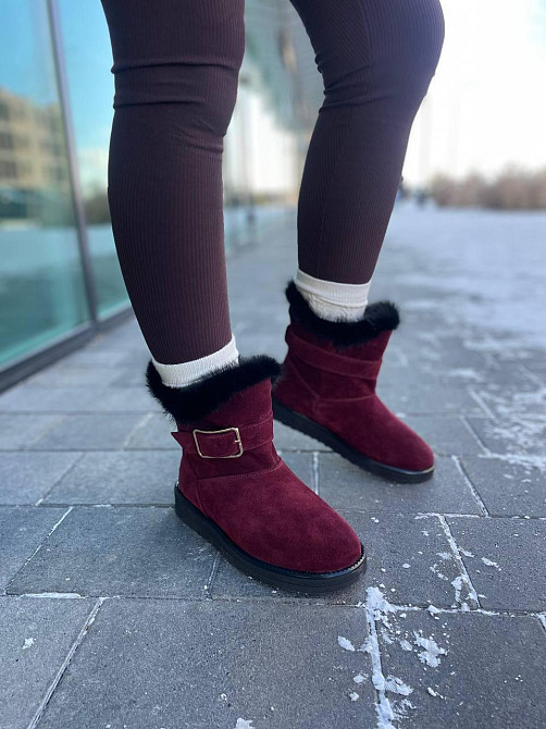Без бренда Угги жіночі YDG-bellini 1833 бордові (зима, замша натуральна) (1715) 36 Коломыя - изображение 6