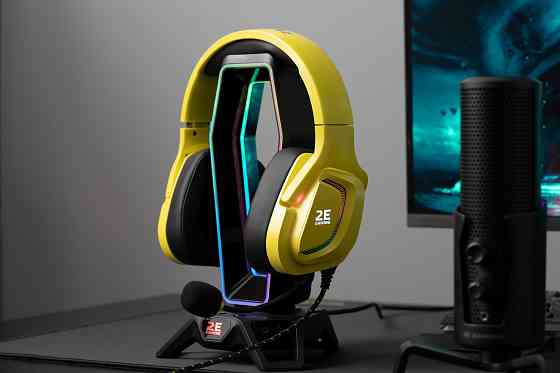 Гарнітура ігрова 2E GAMING HG340, mini-jack/dual 3.5мм, RGB, 2м, жовтий Киев