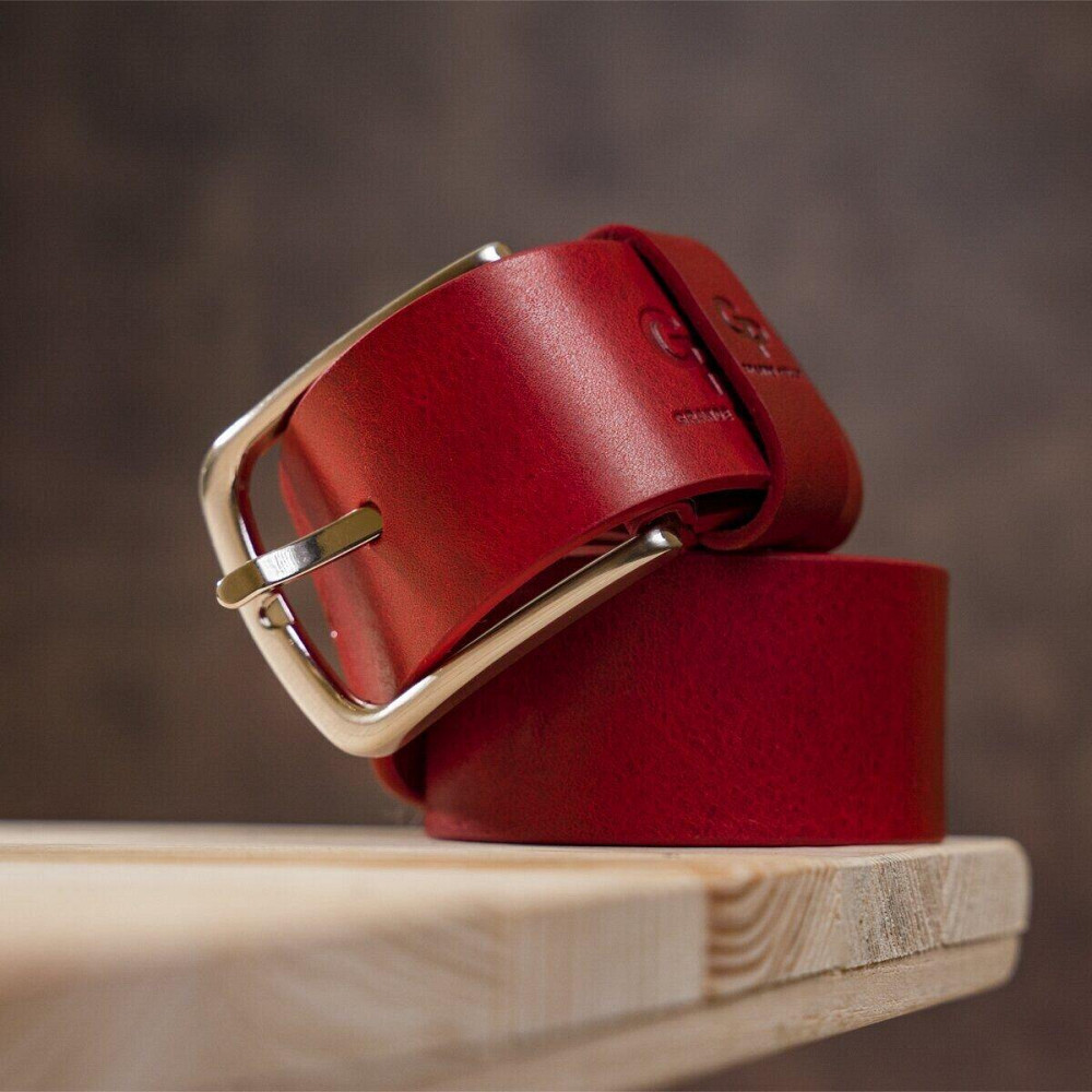 Ремінь жіночий шкіряний GRANDE PELLE 11262 Червоний Київ - фото 5