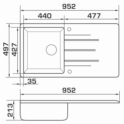 Мийка кухонна GRANADO MORA gris Вінниця - фото 7