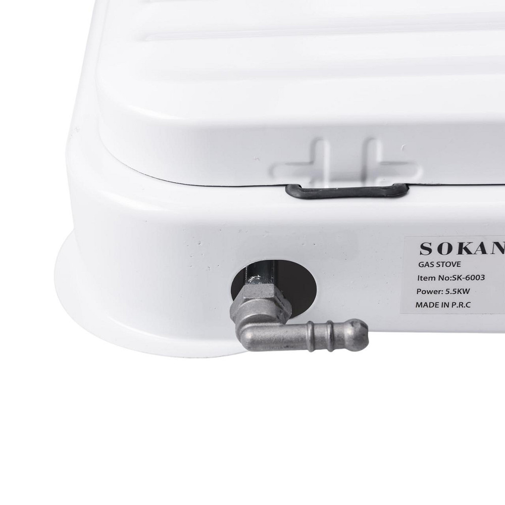 Настільна газова плита на 3 конфорки Sokany 5.5 кВт Біла Lugi SK-6003W Коломия - фото 5