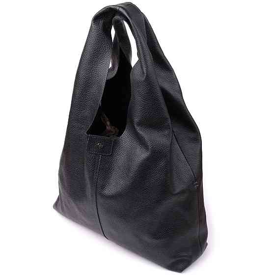 Жіночий шоппер 2 в 1 із натуральної шкіри GRANDE PELLE 22881 Чорний Київ